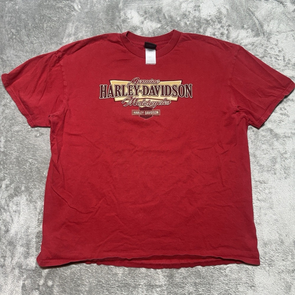 Harley Davidson T Shirt XXL Red Graphic Savannah Georgia Biker Tee